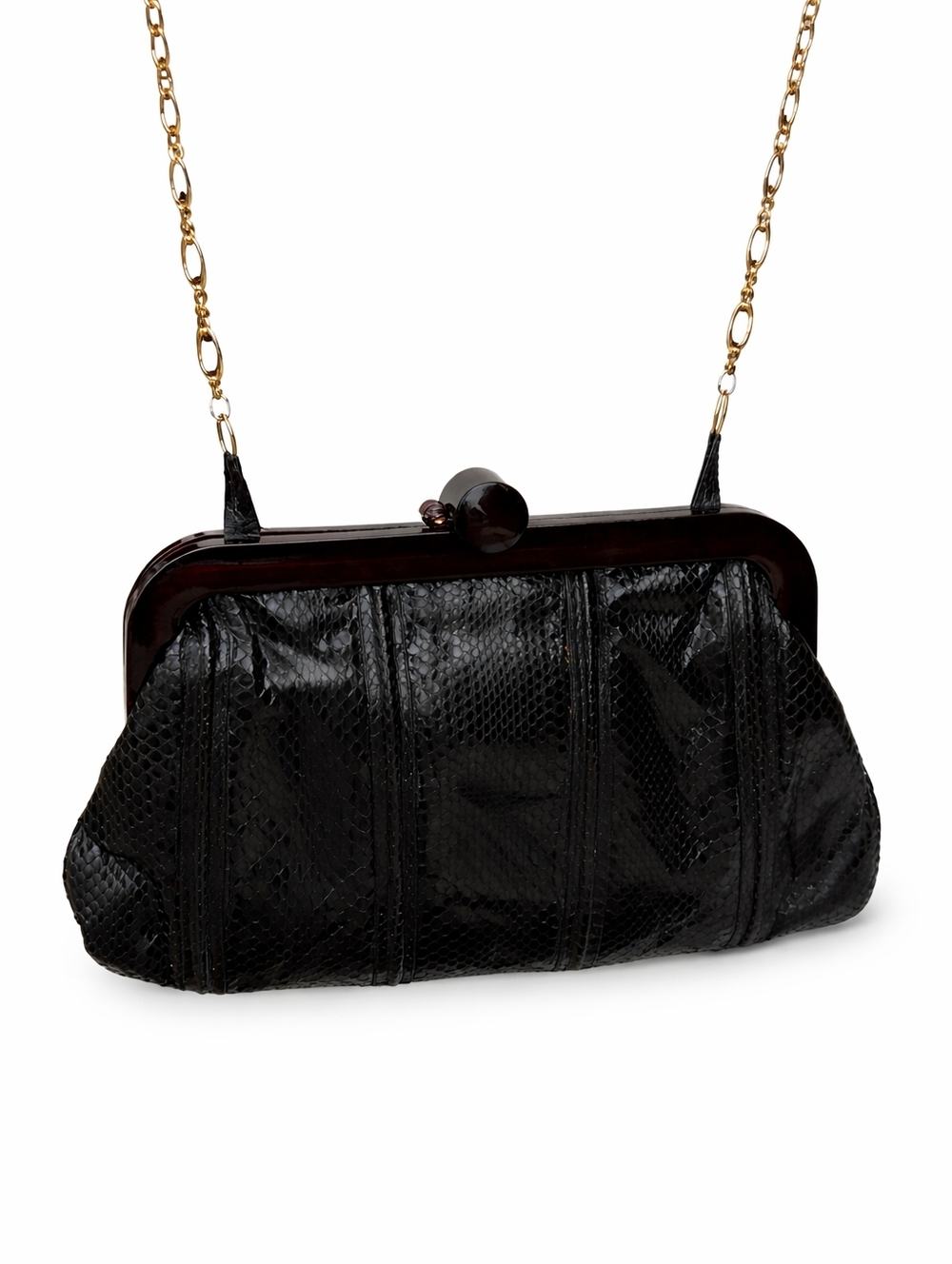 Vintage‎ Lucite closure snakeskin bag
